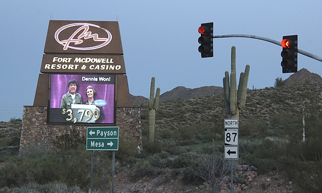 Sign for the casino in Fort McDowell, Arizona