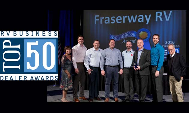 Fraserway RV employees receive the coveted 