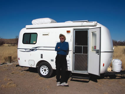 Sebastian Halyard standing by his RV