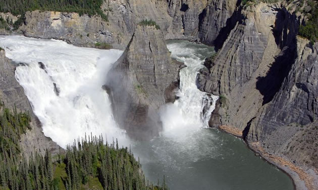 Spectacular Virginia Falls in Nahanni National Park, NWT. 