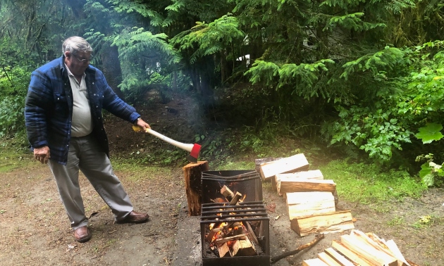 Bob chopping wood