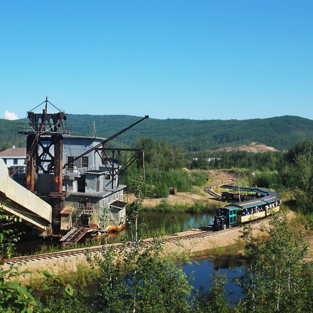 An aerial view of the Gold Dredge 8