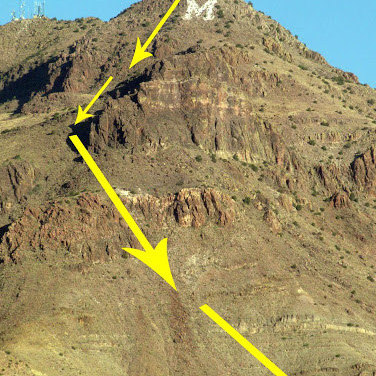 Socorro Peak or M-Mountain in Socorro, New Mexico, the site of the Elfego Baca Shootout Golf Tournament.