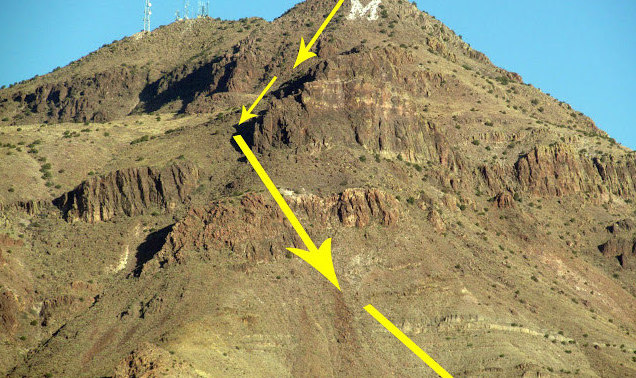 Socorro Peak or M-Mountain in Socorro, New Mexico, the site of the Elfego Baca Shootout Golf Tournament.