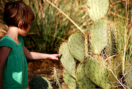 Child with cactus