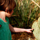 Child with cactus