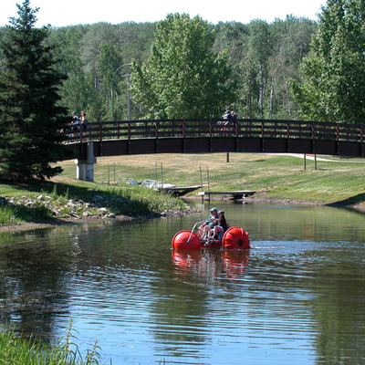 Picture of paddle boats at Greenwater Provincial Park in Saskatchewan. 