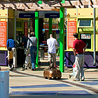 outside of the Happy Hollow Zoo with kids in front