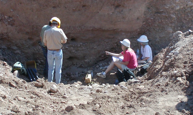 Archeologists digging