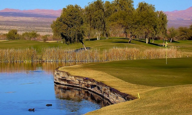 Hole 17, Mojave Resort Golf Club. 