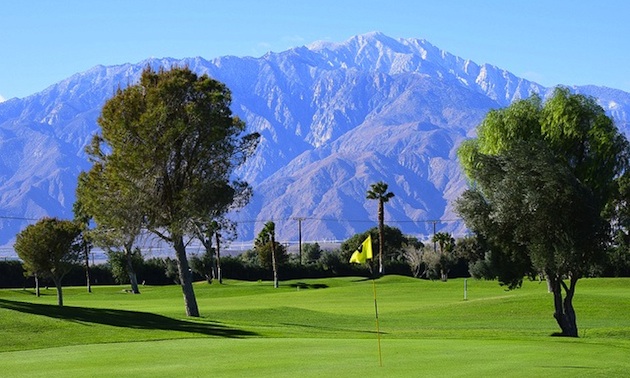 Hole No. 7 with Mount San Jacinto in the background.