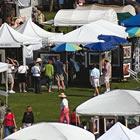 people shopping under vendor tents