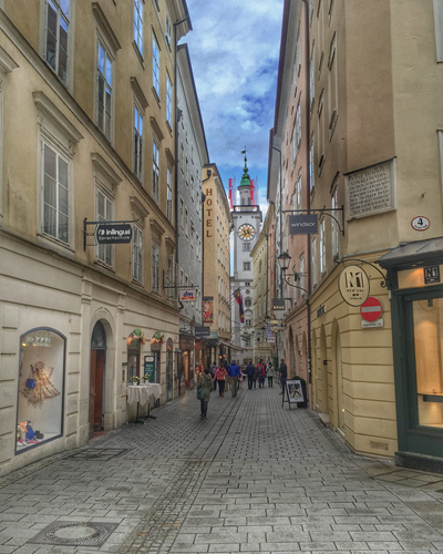 Side street shopping in Vienna. 