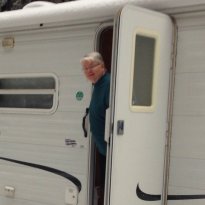 The photo is of our RV, with my wife Sandy looking out of the trailer door. This photo was taken September 9/9/2014. If you're not happy with the weather, wait for a few minutes and it will change.