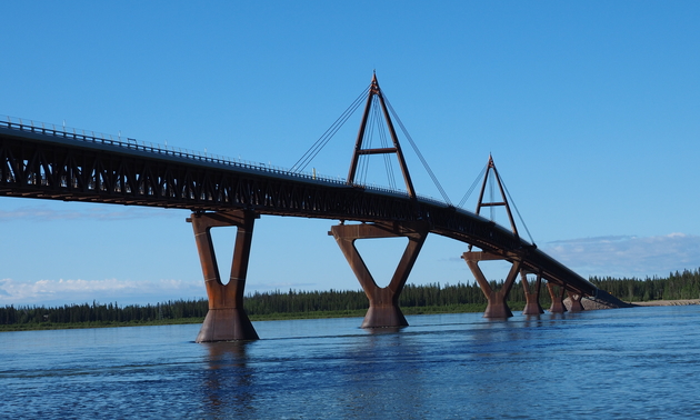 The Dehcho bridge is a sight to see.