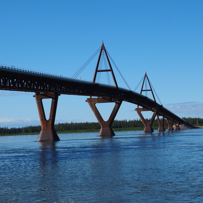 The Dehcho bridge is a sight to see.