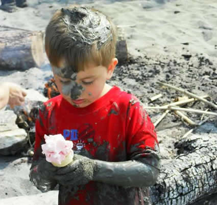 Child playing on the beach