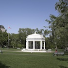 White building in a park