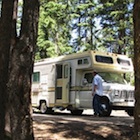 A shady spot at Lac Le Jeune Provincial Park campground.