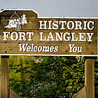 sign entering Fort Langley heritage town