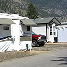 RV set up in a park