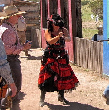 A street scene at Magdalnea Trail drivers Cowboy Action Shooting. 