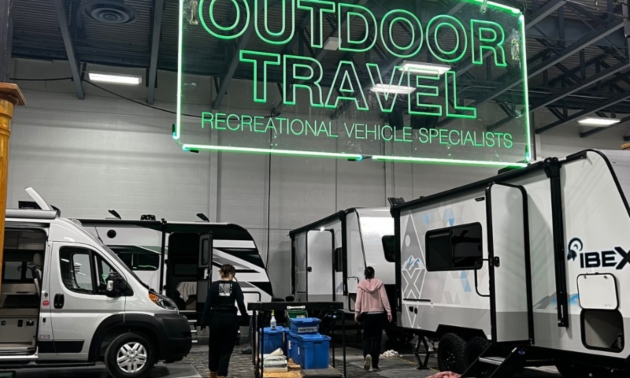 RVs on the showroom floor at a past Calgary expo