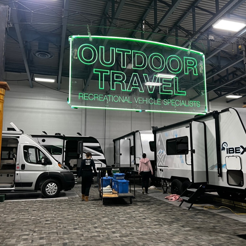 RVs on the showroom floor at a past Calgary expo