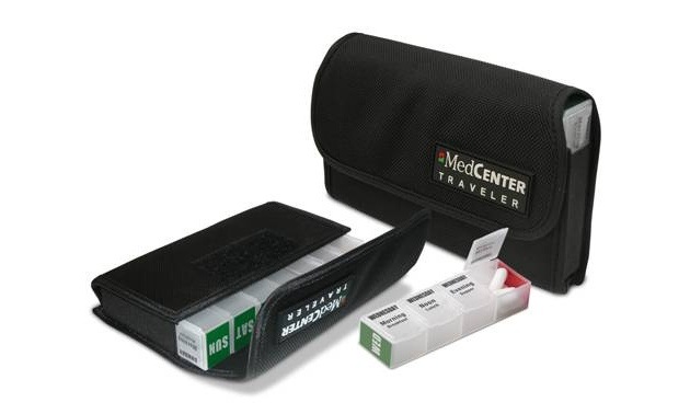 Med centre kit, with pill boxes and carrying case.