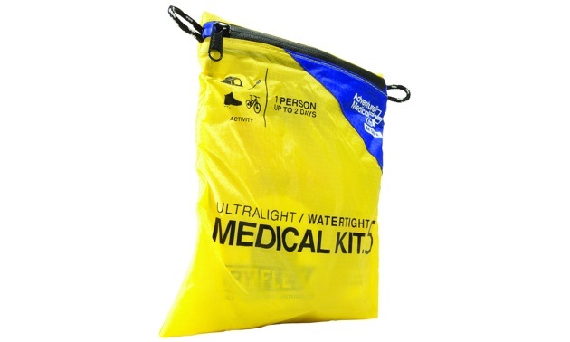 A waterproof medical kit with all the basic first aid material.