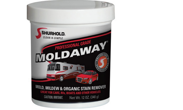 A photo of a 12oz jar of Moldaway.