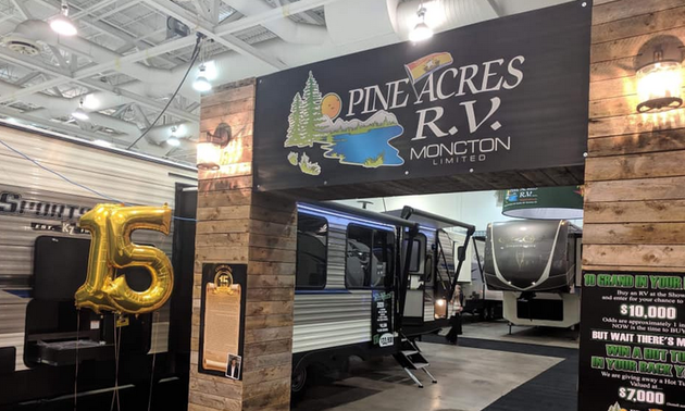 RV vendors set up at the show
