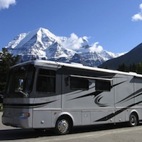 motorhome at Mount Robson