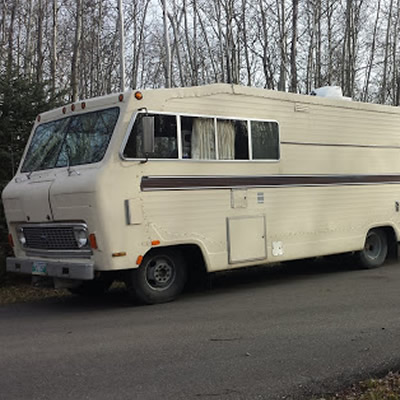 Exterior of motorhome. 