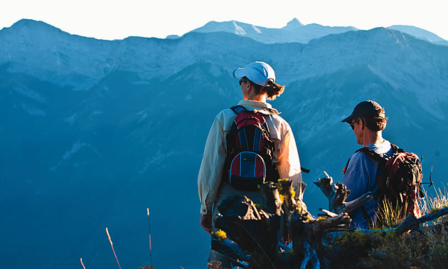 two people in the mountains of Fernie BC