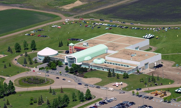 The view from the sky of the Reynolds-Alberta Museum in Wetaskiwin.