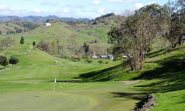 The view from holes 6 and 7 at Myrtle Creek.