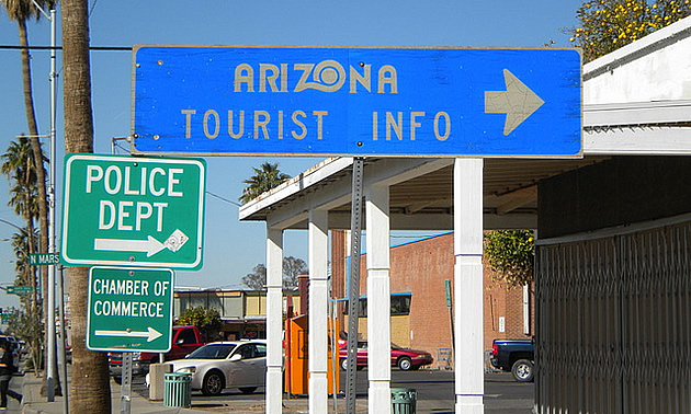 signs at a tourist centre