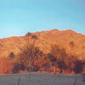 Sun setting on the Chocolate mountains near Niland CA