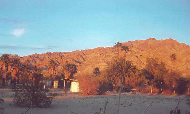 Sun setting on the Chocolate mountains near Niland CA