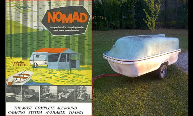 A truly unique unit, this vintage Nomad 3-in-1 trailer was restored by RV reno enthusiasts Howard and Lori. 