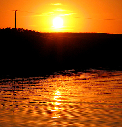 sunset on the lake