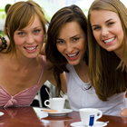 ladies enjoying coffee outside 