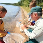 A family enjoying the beach at Prince Albert National park