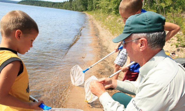 A family enjoying the beach at Prince Albert National park