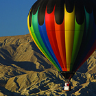 hot air balloon in the desert