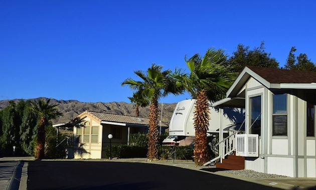 Parks models and RVs sit side by side at the Sands Resort.