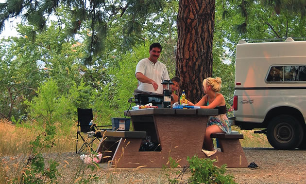 Campers RVing in BC Parks