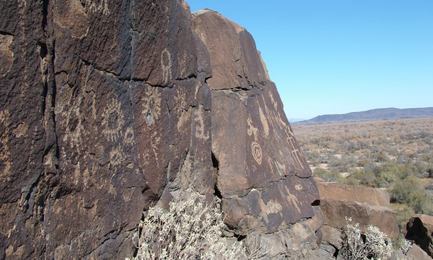 Petroglyphs on stone. 