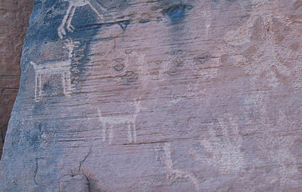 Petroglyphs on a rock